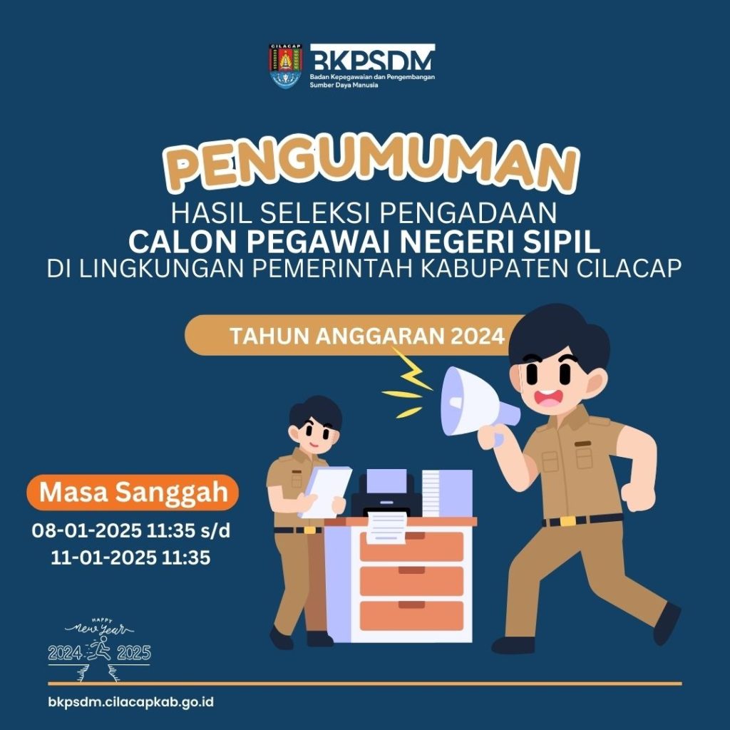 PENGUMUMAN HASIL SELEKSI PENGADAAN CPNS DI LINGKUNGAN PEMERINTAH KABUPATEN CILACAP TAHUN 2024 9 PENGUMUMAN HASIL SELEKSI PENGADAAN CPNS DI LINGKUNGAN PEMERINTAH KABUPATEN CILACAP TAHUN 2024 9